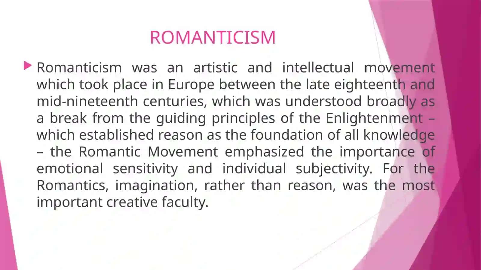Romanticism in English literature: poetry 3