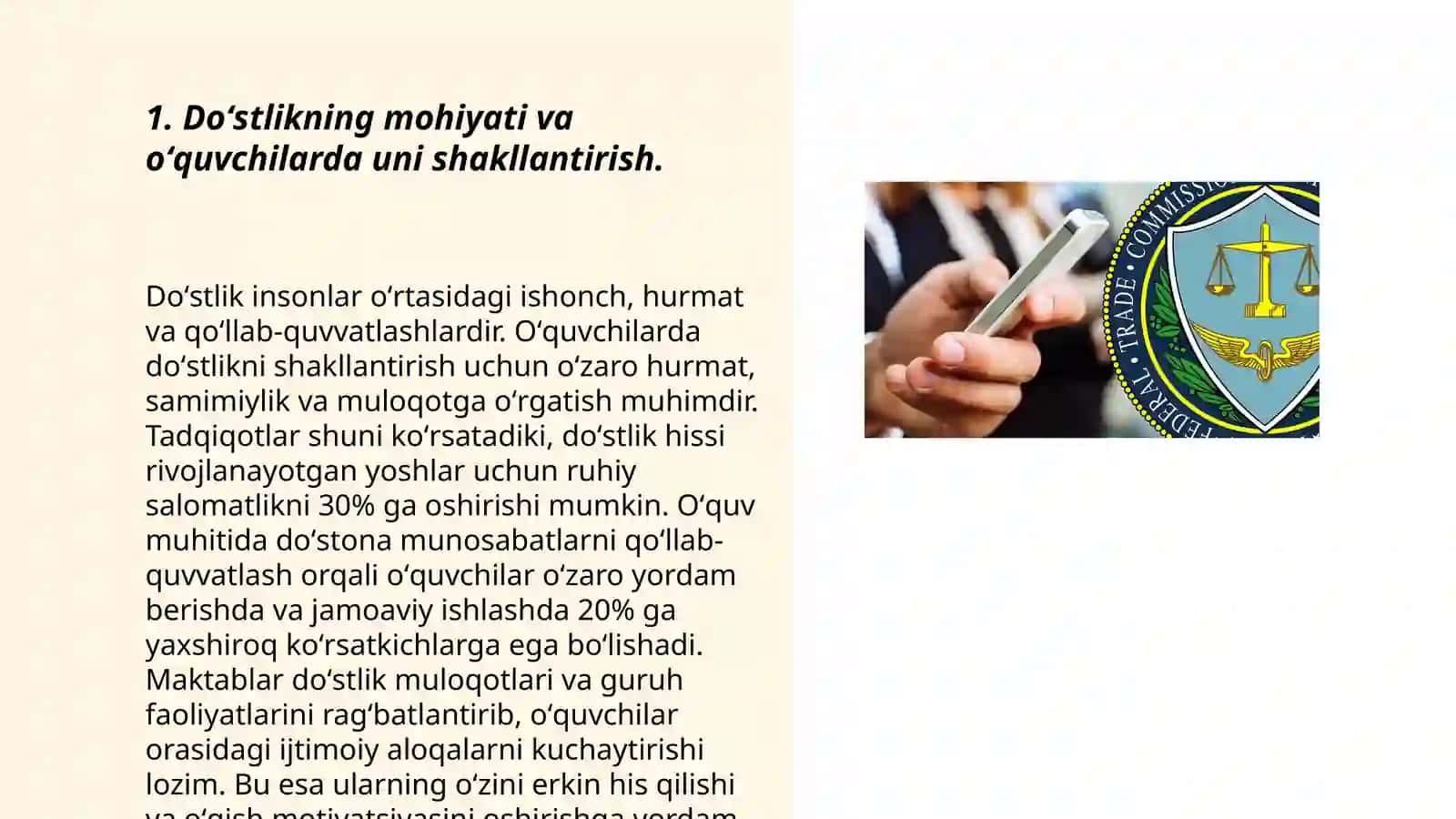 Doʻstlikning mohiyati va oʻquvchilarda uni shakllantirish 3