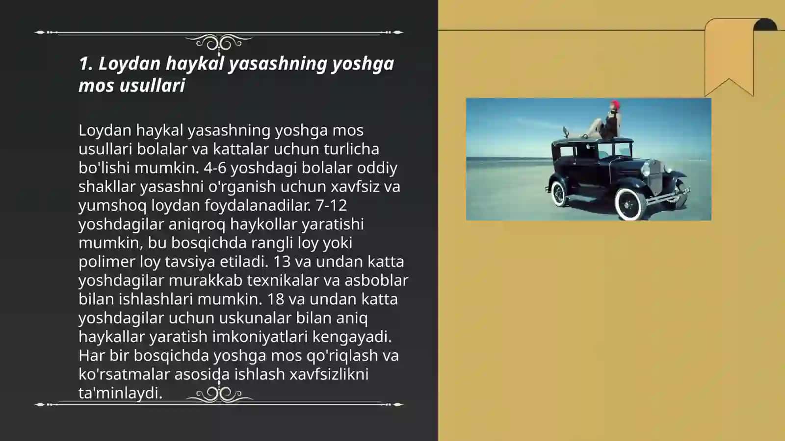 Turli yosh guruhlarida rasm mashgʻulotlarini tashkil qilish(loy va plastilin misolida) 3