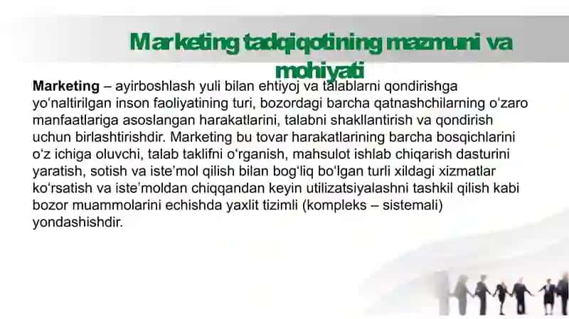 TURIZM VA  MEHMONXONA XO`JALIGI FAOLIYATINING MARKETING TADQIQOTLARI 3