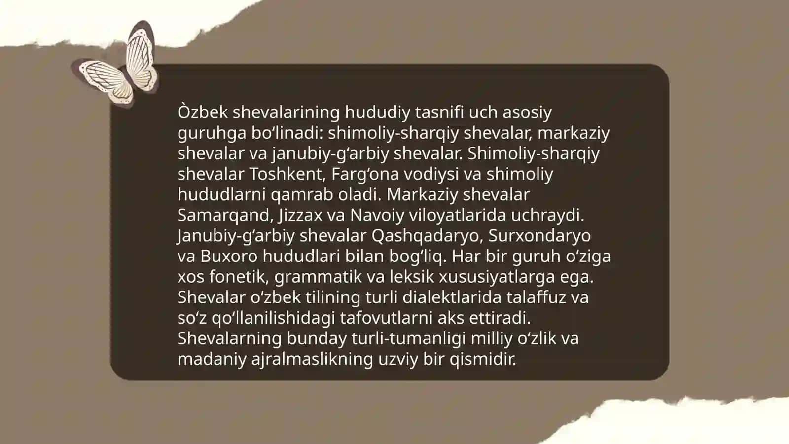 Òzbek shevalarining tasnifi 3