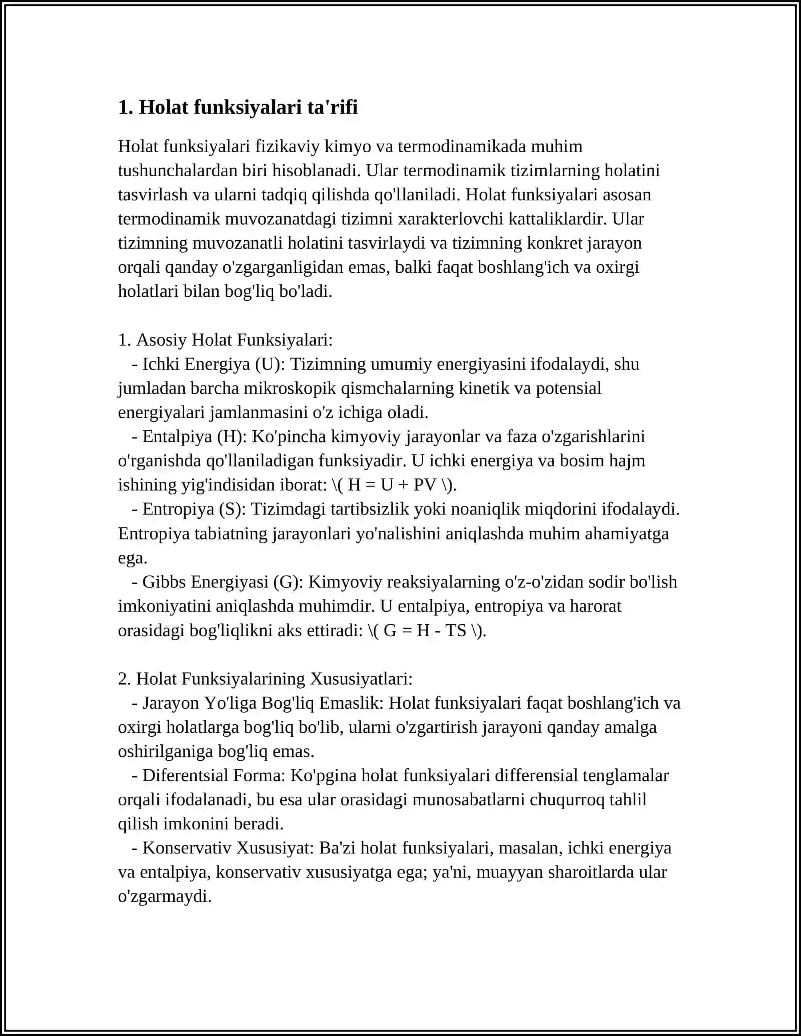 HOLAT FUNKSIYALARI 3