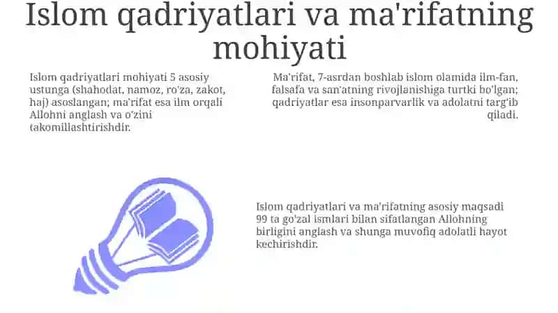 Islom qadriyatlari va ma'rifatining hozirgi davrdagi ahamiyati 3
