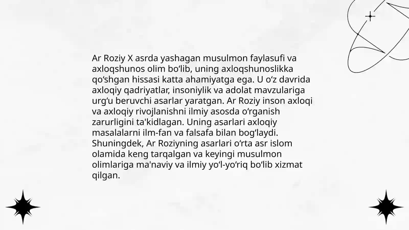 Ar Roziyning axloqshunoslik borasidagi olib borgan faoliyati 3
