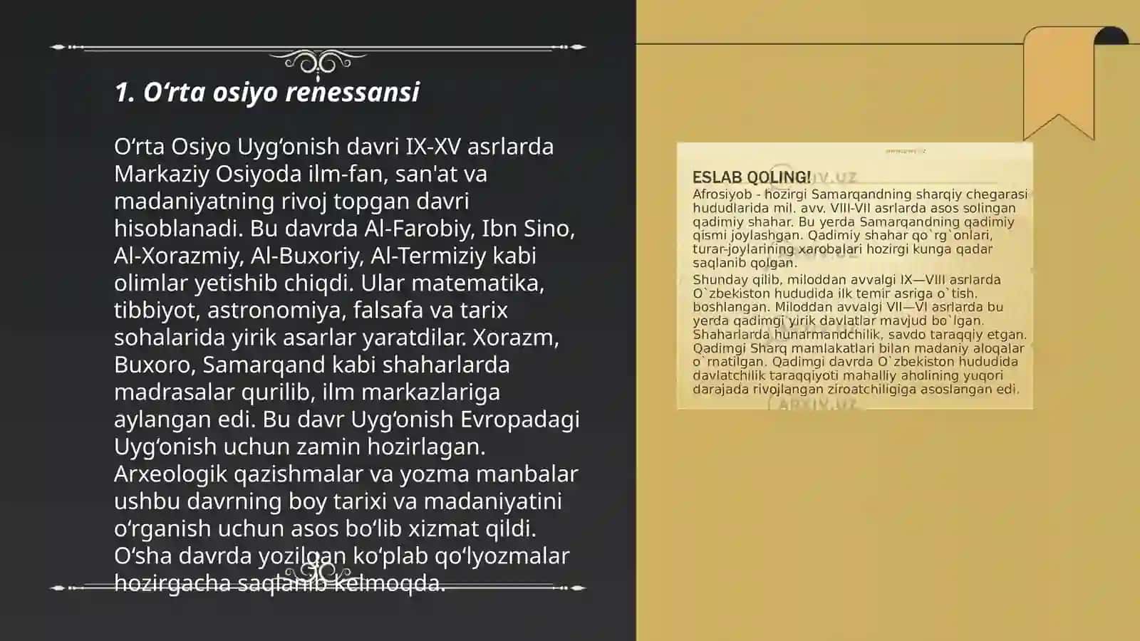 O'zbekiston tarixida renesans davrlari 3