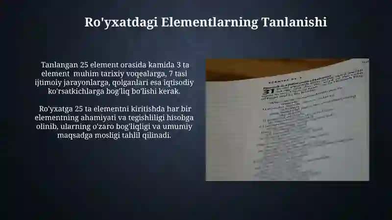 Yigirma Beshlik Ro'yxatni Tuzuvchi Omillar 3