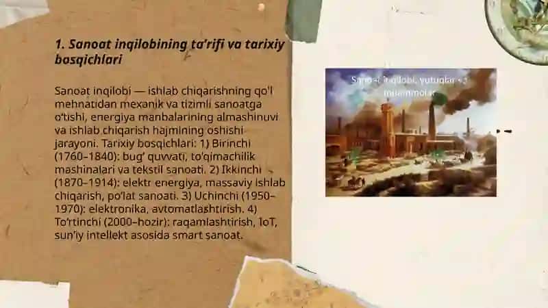 Isanoat inqilobi va uning iqtisodiyotga taʼsiri 3