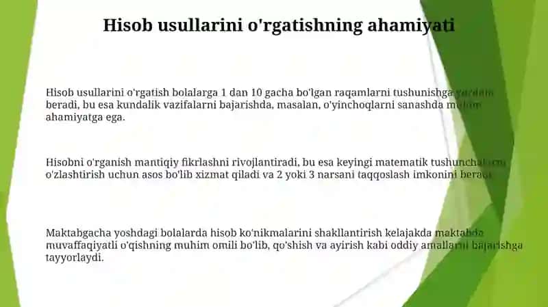Maktabgacha ta'limda hisob o'rgatish 3