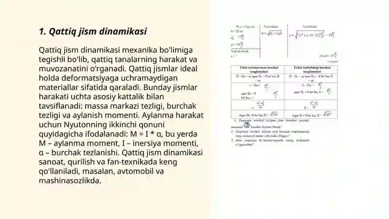 Qattiq jism aylanma harakat dinamikasining asosiy qonuni Giroskoplar 3