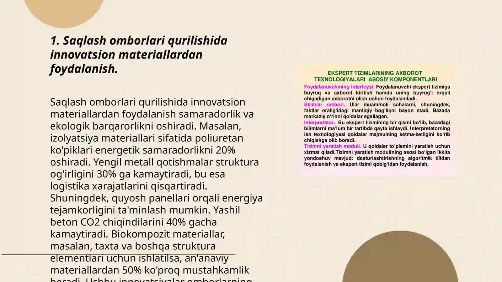 Saqlash omborlari qurilishida innovatsion materiallardan foydalanish 3