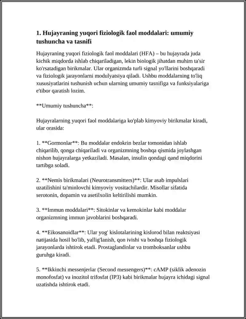 HUJAYRANING YUQORI FIZIYOLOGIK FAOL MODDALARI 3