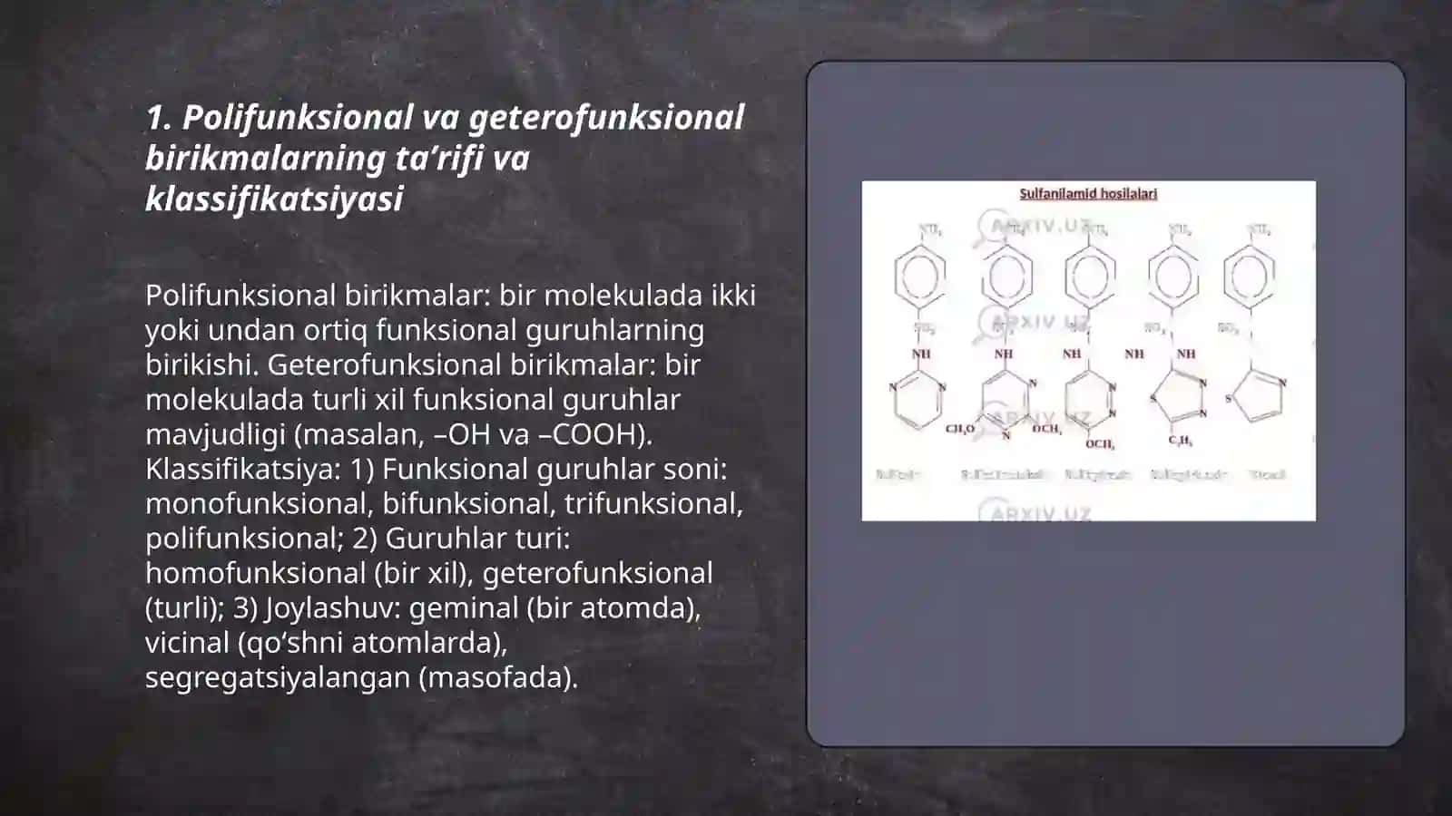 Polifunksional va geterofunksional birikmalar 3