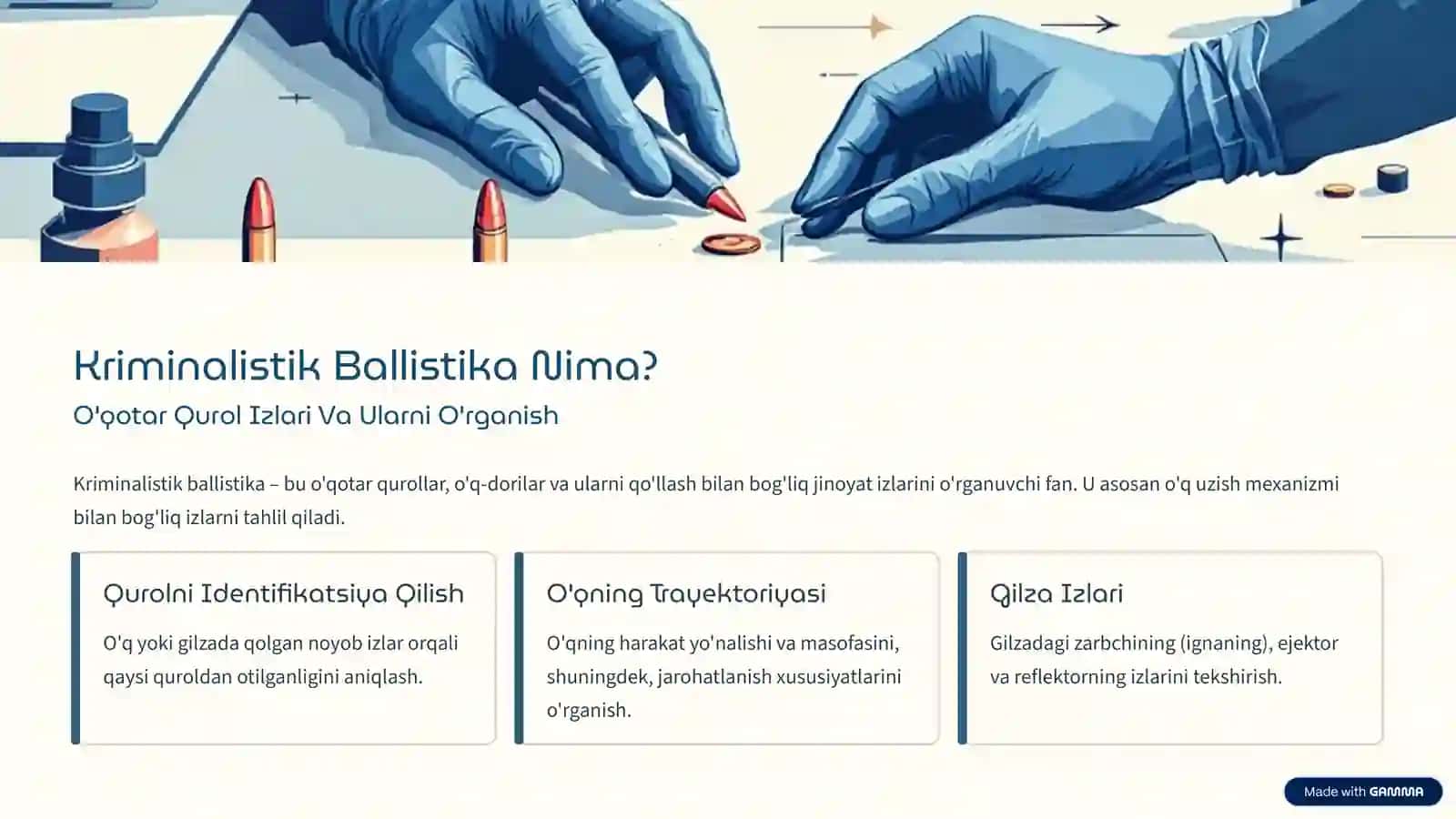 Kriminalistik Trassalogiya Va Ballistika: O'xshashliklar Va Farqlar 3