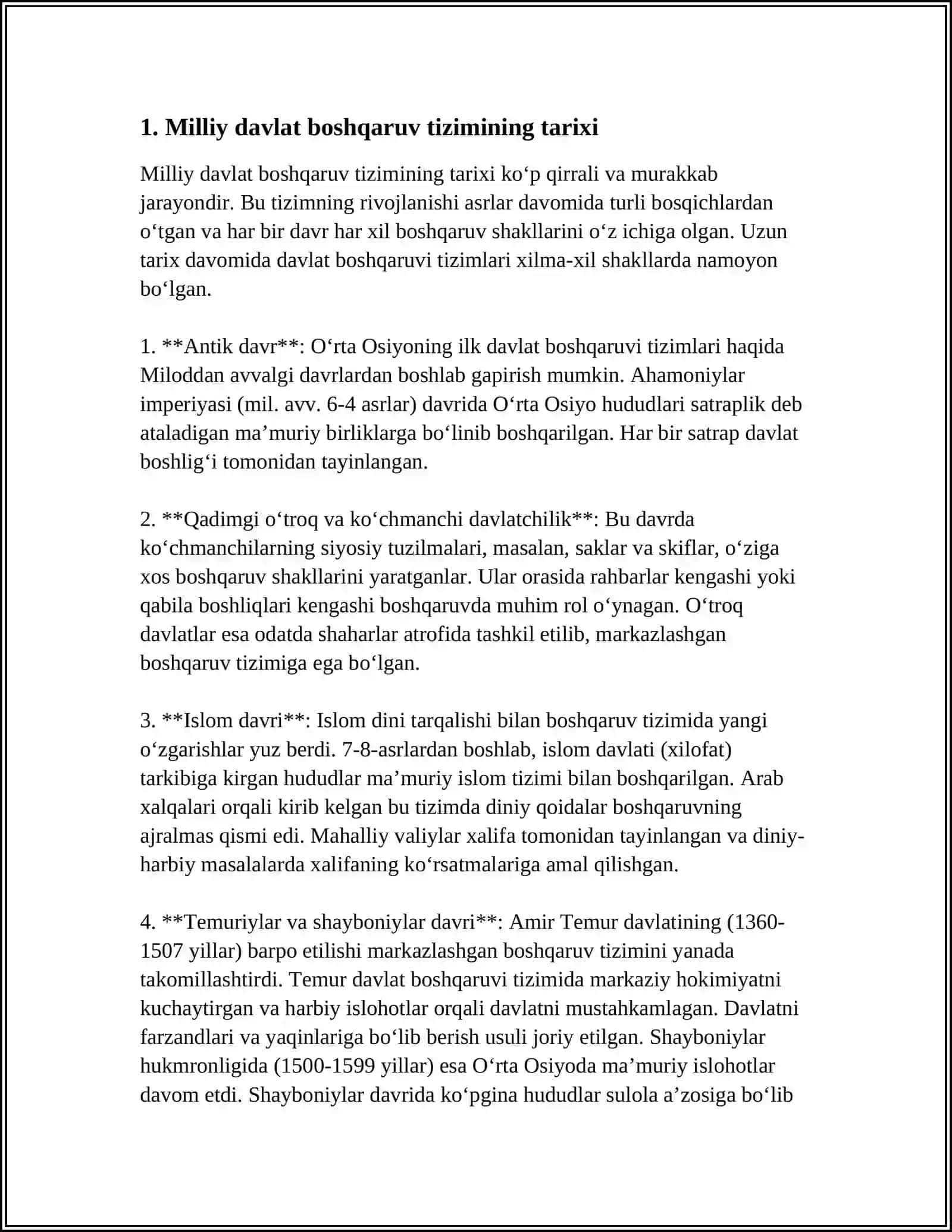 MILLIY DAVLAT BOSHQARUV HOKIMYATI TIZIMINING SHAKLI 3
