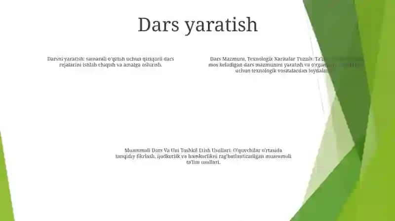 Dars Va Uni Tashkil Etish Usullari 3