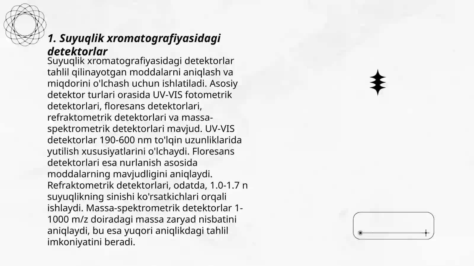Suyuqlik xromatografiyasidagi detektorlar 3