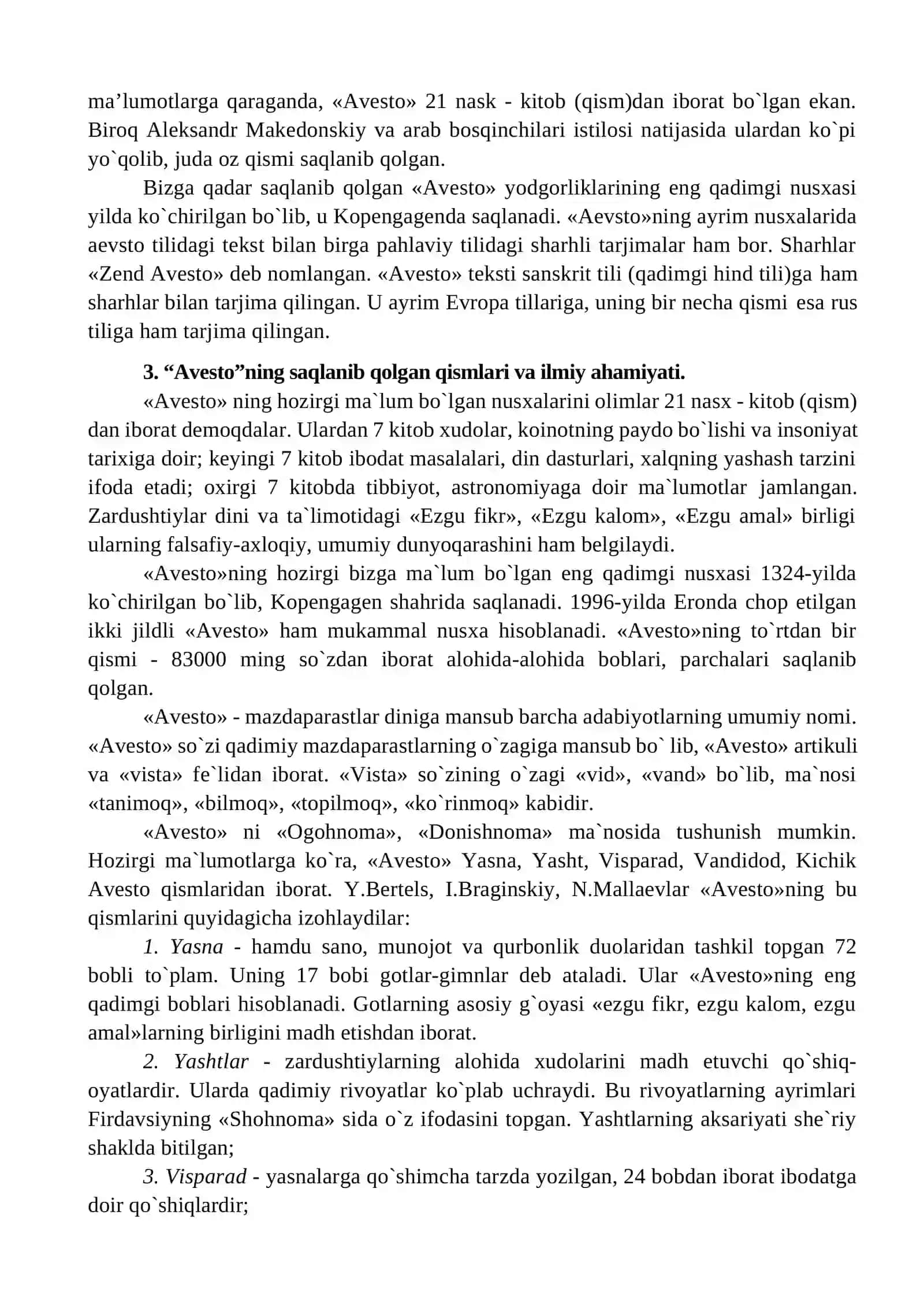 Avesto - noyob adabiy yodgorlik sifatida 3