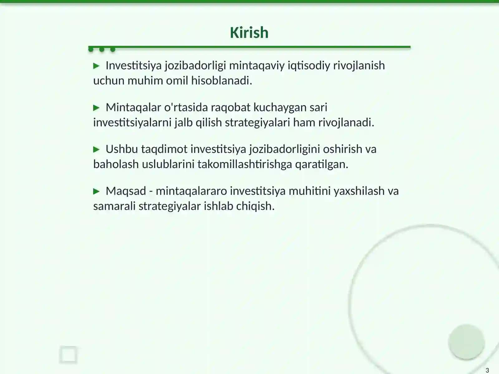 Mintaqalar Investisiya Jozibadorligini Oshirish 3