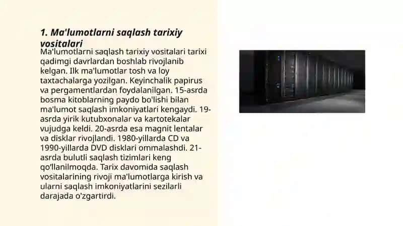 Ma'lumotlarni saqlash tarixiy vositalari 3