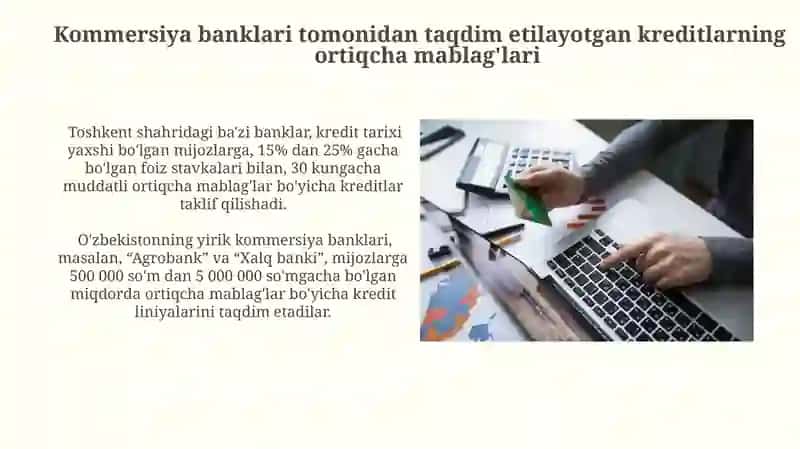 Tijorat Banklari Tomonidan Taqdim Etilayotgan Oʻz-oʻzini Moliyalashtirish Kreditlari 3