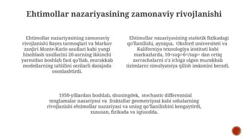 Ehtimollar nazariyasi rivojlanishining tarixi 3