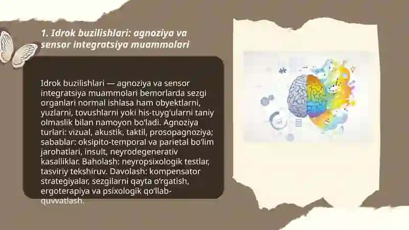 Kognitiv jarayonlar: idrok, xotira, diqqat bemorlarda buzilishlar 3