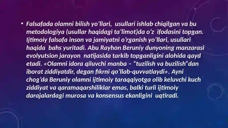 Abu Rayhon Beruniyning Falsafiy qarashlarida Olam va odam falsafiy tushunchasi 3