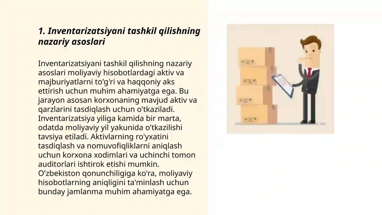 Inventarizatsiyani tashkil qilish va uning turlari 3