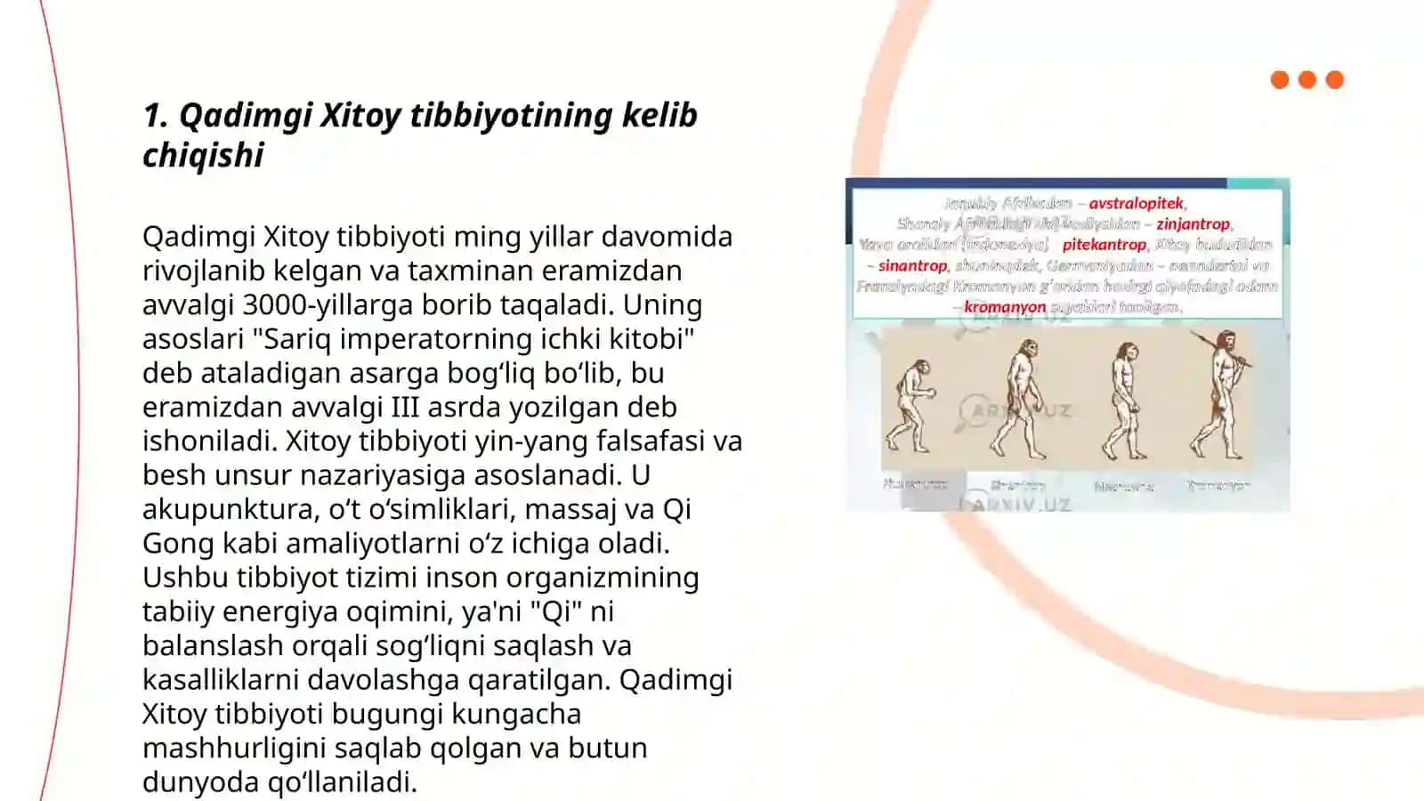 Qadimgi Xitoy tibbiyoti. Ilk muolajalarning vujudga kelishi 3