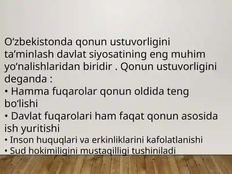 OʻZBEKISTON qonun ustuvorligini taʼminlashning demokratik asoslari. Korrupsiya va unga qarshi kurashishning mohiyati 3