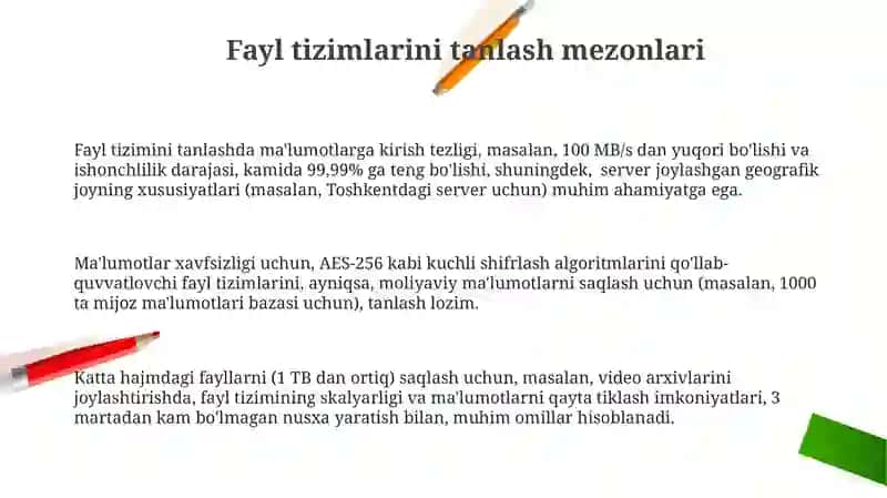 Fayl tizimlari va ularning tuzilishi 3