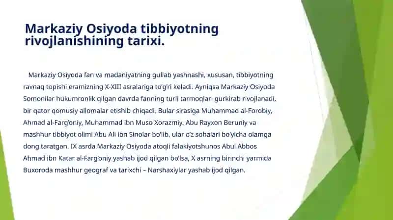 Qadimgi O'rta Osiyo Tibbiyoti TARIXI 3