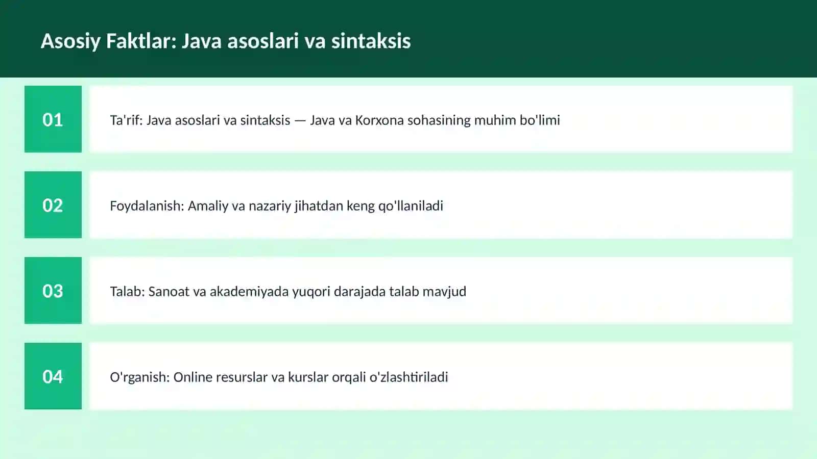 DASTURLASH | JAVA VA KORXONA 3