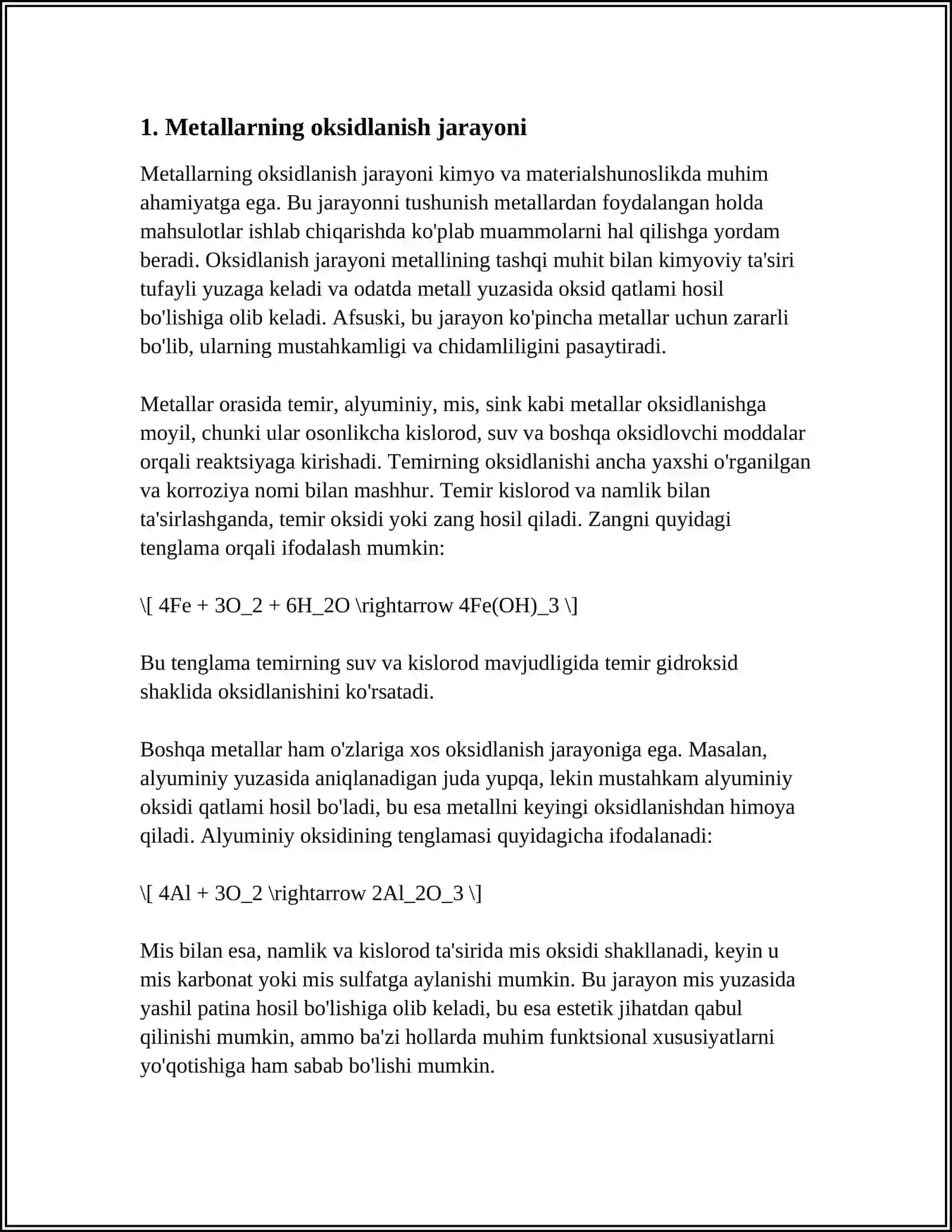 METAL VA METALMASLAR OKSIDLARINING SINTEZI 3