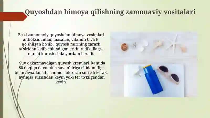 Zamonaviy quyosh himoya vositalari va ularni takomillashtirish yo'llari 3