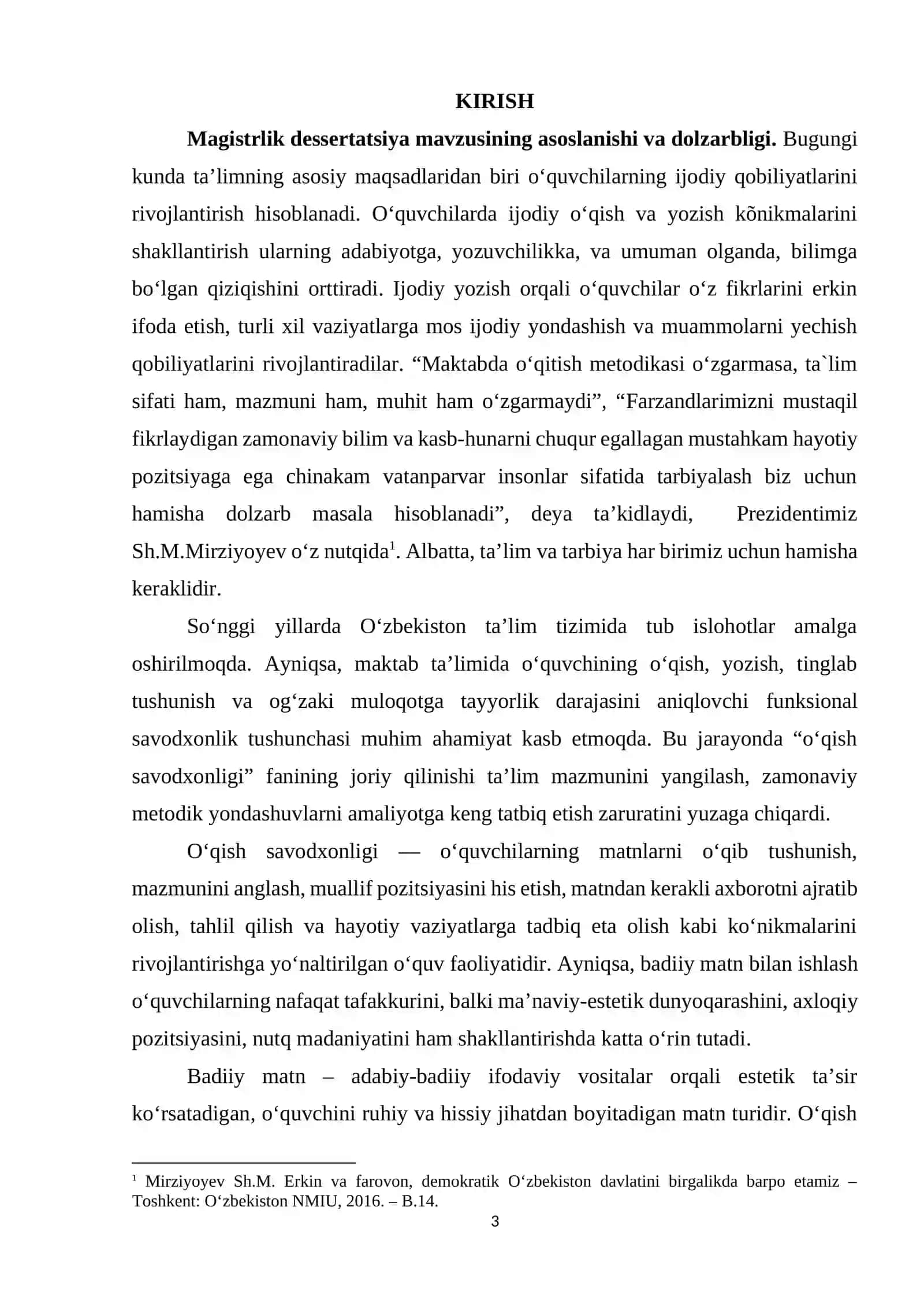 O‘QISH SAVODXONLIGI DARSLARIDA BADIIY MATN TAHLILI USTIDA ISHLASH METODIKASI 3