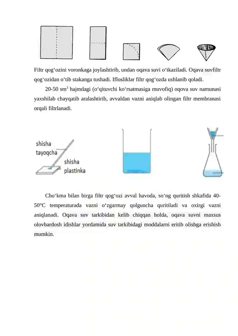 Oqava suvdagi erimaydigan moddalar miqdorini aniqlash laboratoriyasi 3