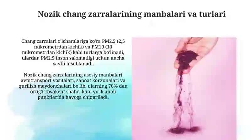 Atmosfera havosini mayda chang zarrachalaridan tozalash 3