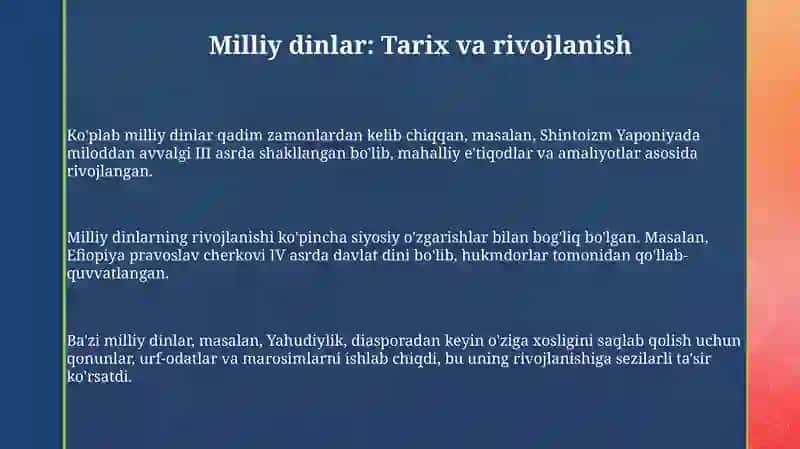 Milliy dinlar: Tarix va rivojlanish 3