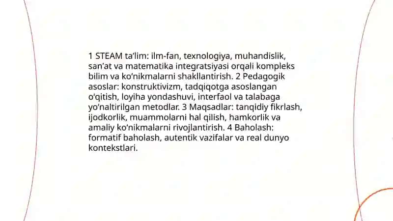 STEAM taʼlim texnologiyasi va loyihalashtirish 3