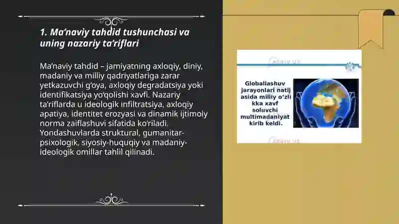 Ma’naviy tahdid tushunchasi: yondashuvlar va talqinlar 3