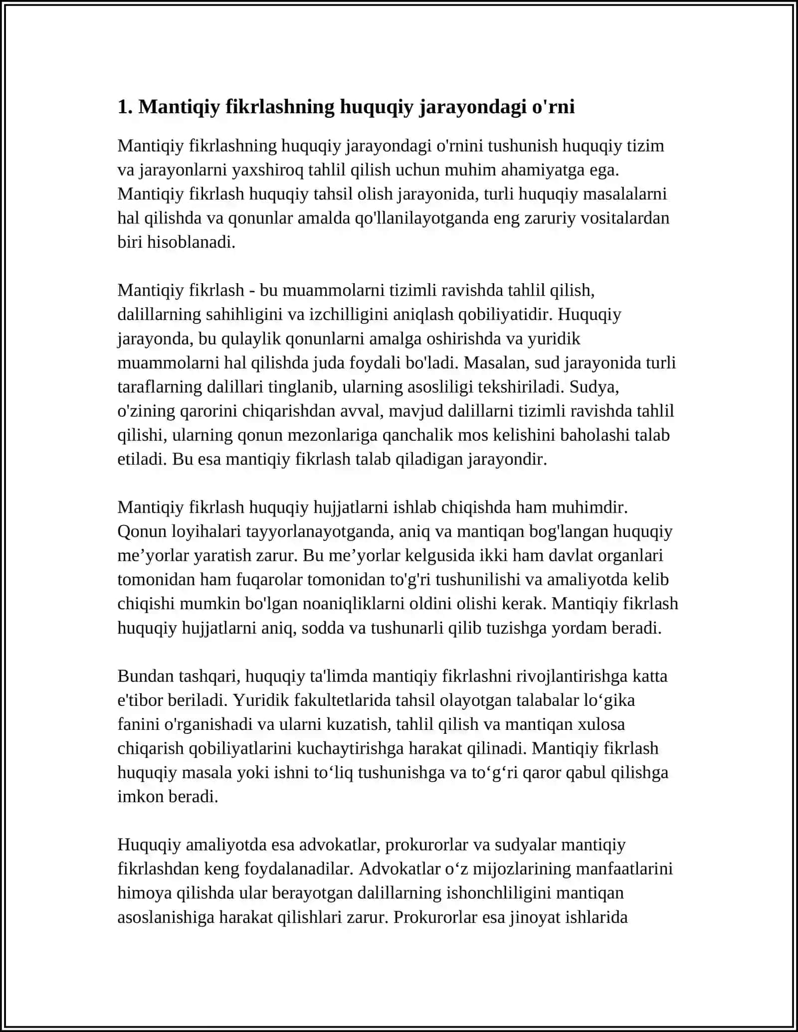 MANTIQIY TO'G'RI FIKRLASH VA HUQUQIY ASOSLASHNING YURIST FAOLIYATIDAGI ROLI 3