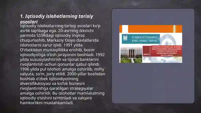 Iqtisodiy islohotlar, xususiy mulkchilikning shakllanishi 3