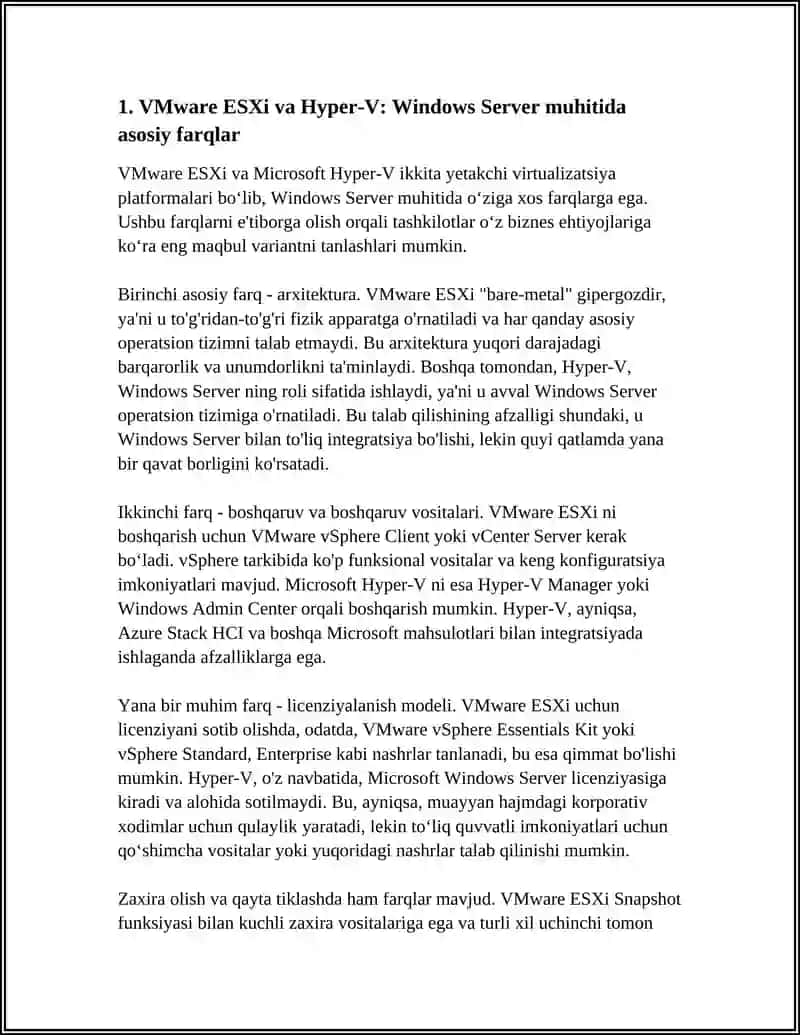 WINDOWS SERVER UCHUN HYPER-V TEXNOLOGIYASIDAN FARQLI BOSHQA VIRTUALIZATSIYA TEXNOLOGIYLAR 3