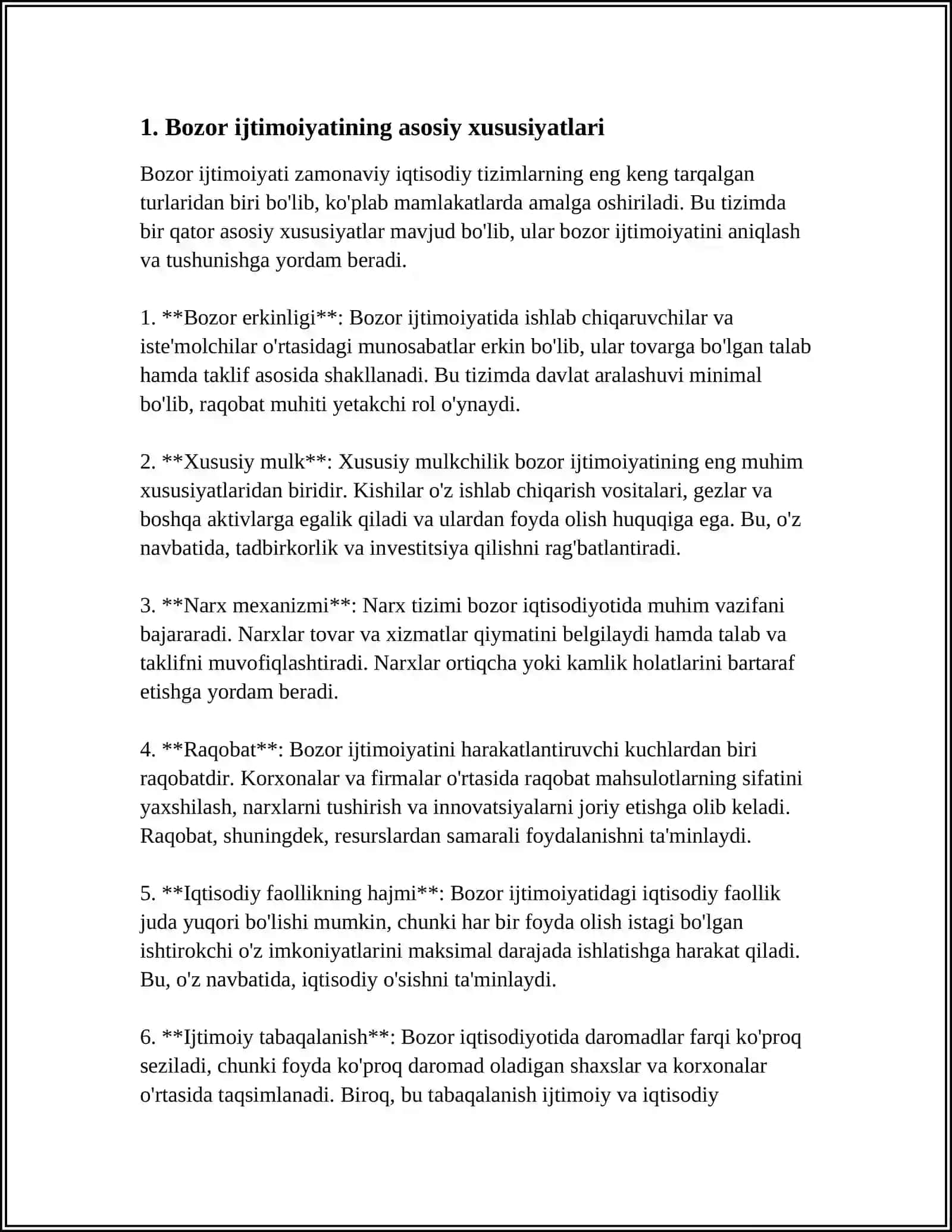 7. BOZOR IQTISODIYOTIGA MUQOBIL SOTSIALISTIK YO'NALISHNING MOHIYATI VA UNING TARIXIY AHAMIYATI 3
