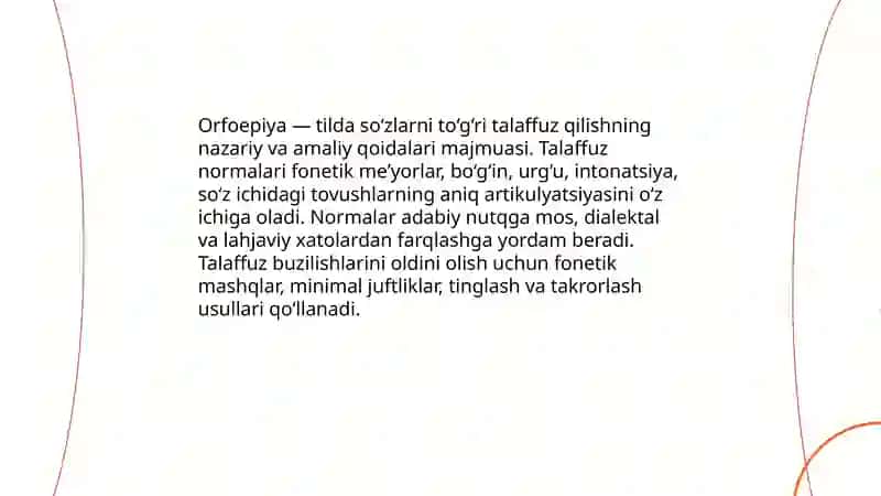 Orfoepiya tushunchasi va talaffuz normalari 3