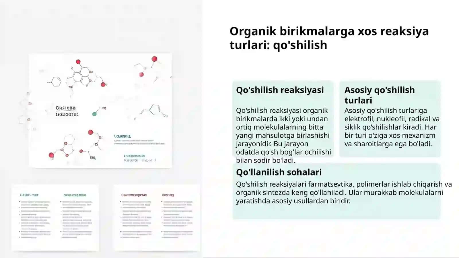 Organik birikmalar: sinflanish va reaksiyalar 3
