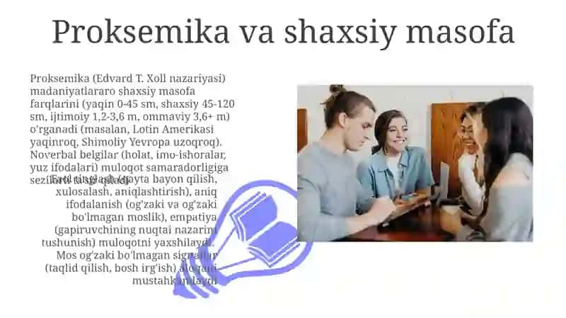 Noverbal muloqot. Muloqotni boyituvchi omillar 3