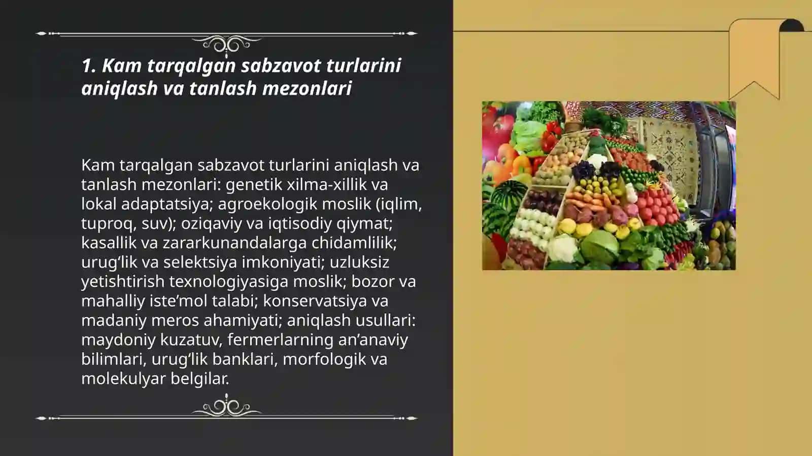 Kam tarqalgan sabzavot turlari, ularni yetishtirish texnologiyasi 3