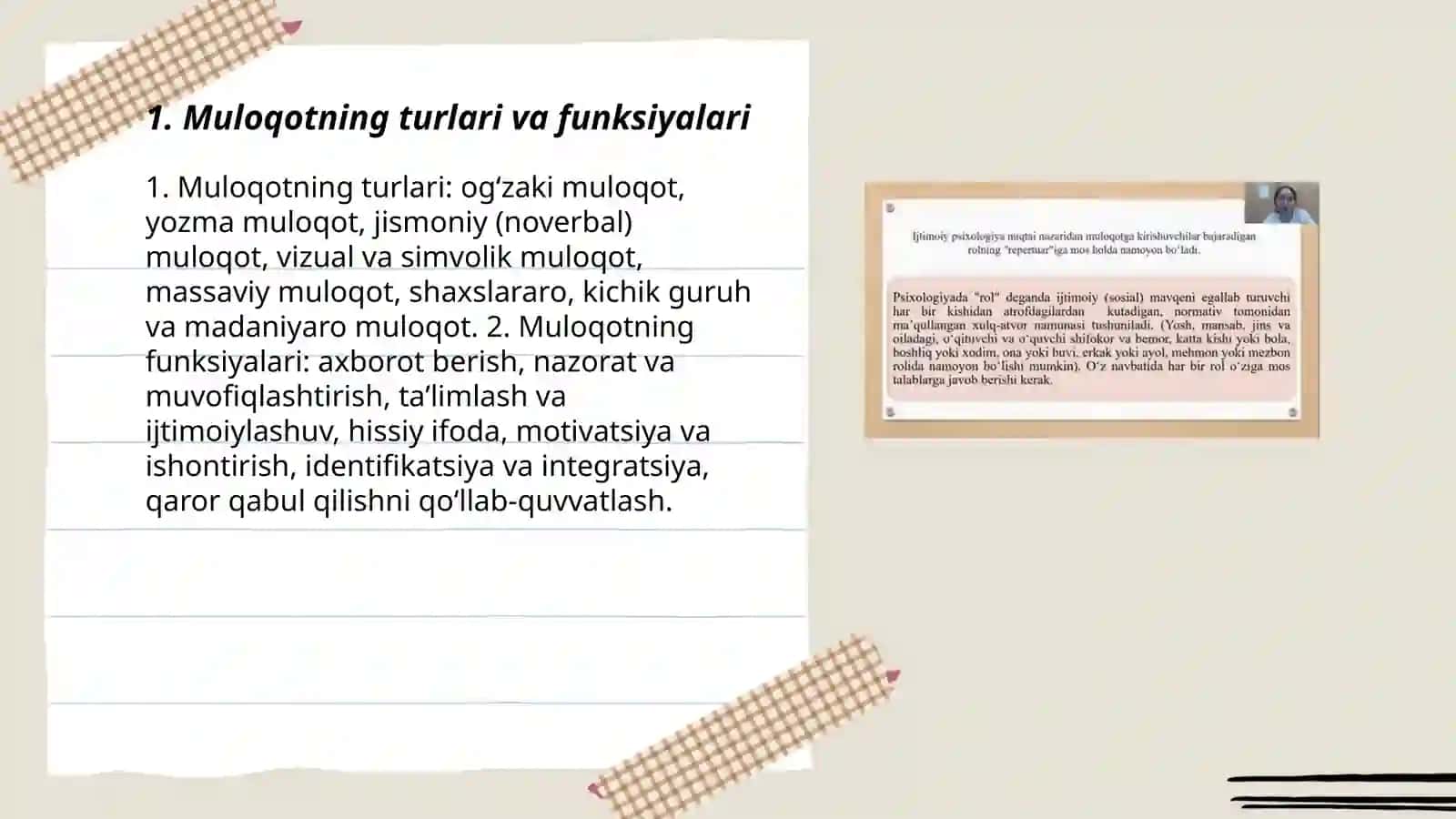 Muloqot va shaxslararo munosabatlar ijtimoiy psixologiyaning mavzui 3